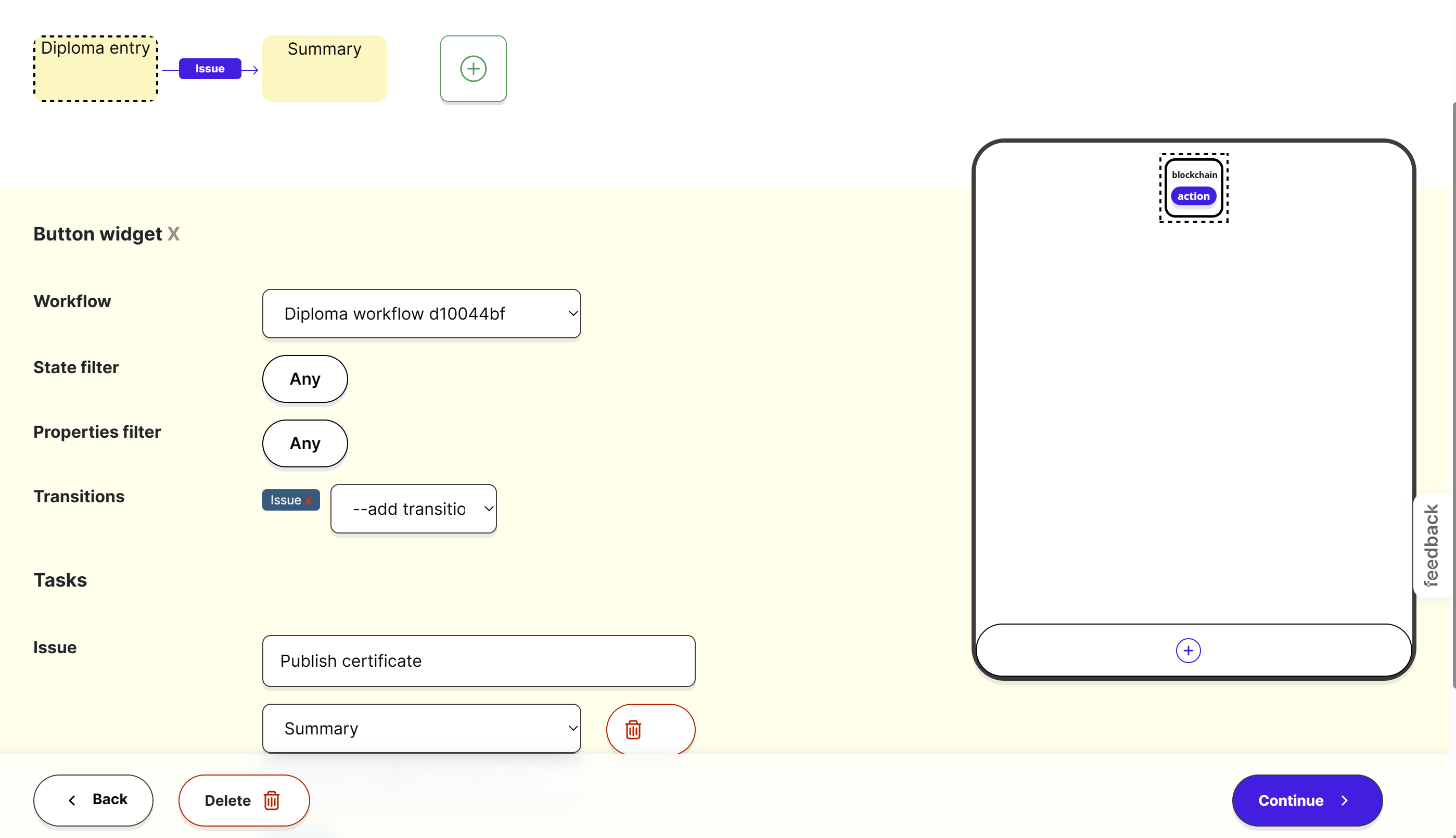 Nochrome custom DApp